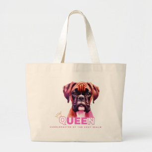 Bolsa Tote Grande Cachorro Boxer: Rainha Mestre dos Abraços