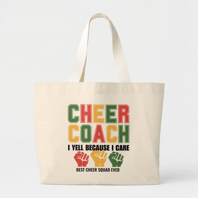 Bolsa Tote Grande CACHORRO CHEER Eu Grito Porque Eu Me Preocupo Com  (Frente)