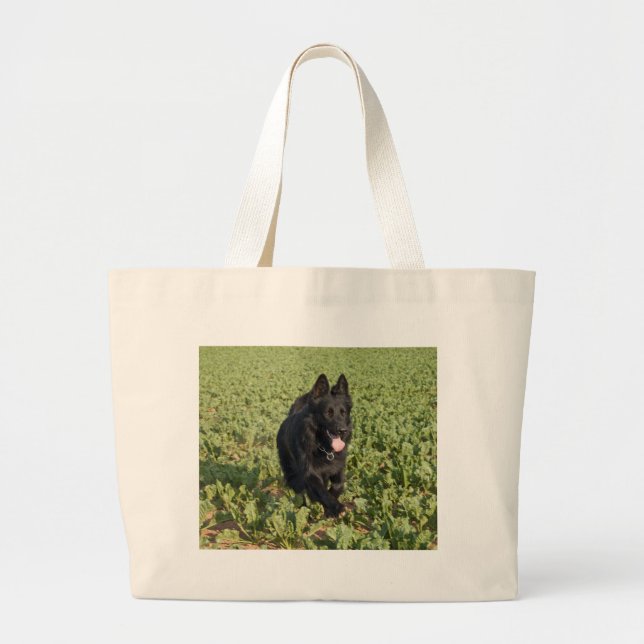 Bolsa Tote Grande Cachorro Negro (Frente)
