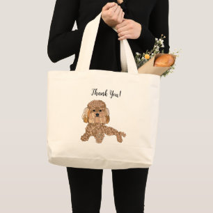 Bolsa Tote Grande Cachorro Poodle Personalizado