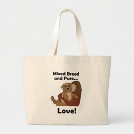 Bolsa Tote Grande Cachorro SRD Raça Mista Amor Puro Aniversário do P