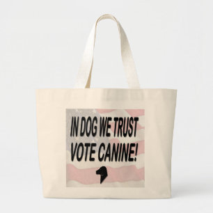 Bolsa Tote Grande Cachorro Voto com Bandeira Americana