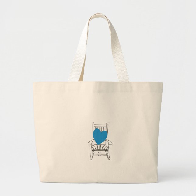 Bolsa Tote Grande Cadeira de balanço (customizável) do coração do (Frente)