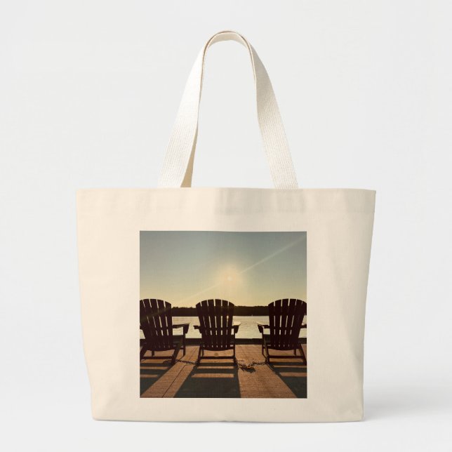 Bolsa Tote Grande Cadeiras do lago (Frente)