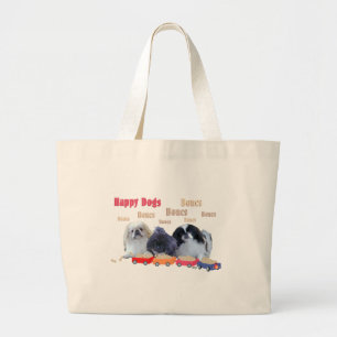 Bolsa Tote Grande Cães Felizes Ossos