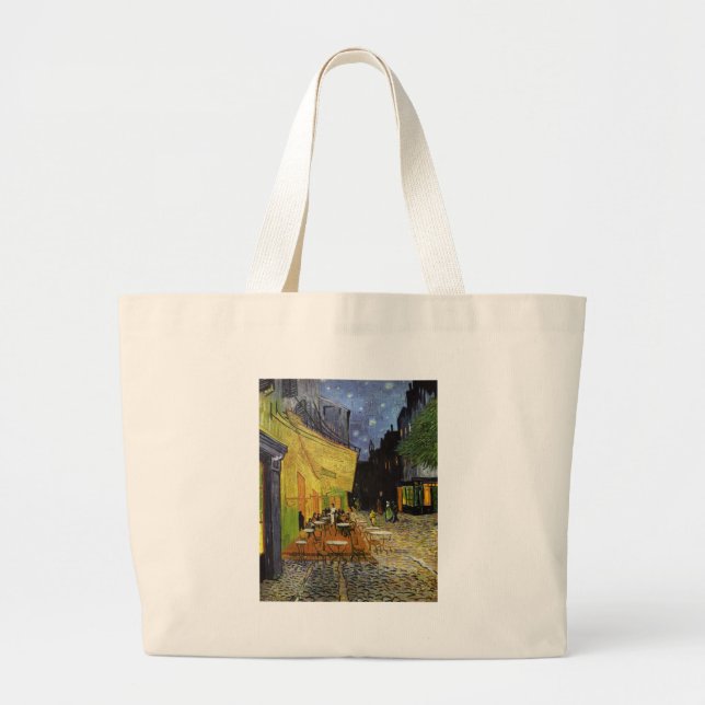 Bolsa Tote Grande Café da Noite de Van Gogh (Frente)