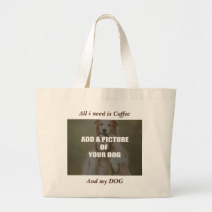 Bolsa Tote Grande Café e meu Travesseiro decorativo de Cachorro