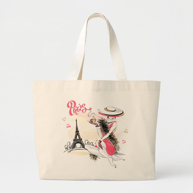 Bolsa Tote Grande Café Em Paris | VIAGEM (Frente)