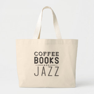 Bolsa Tote Grande Café, livros e jazz