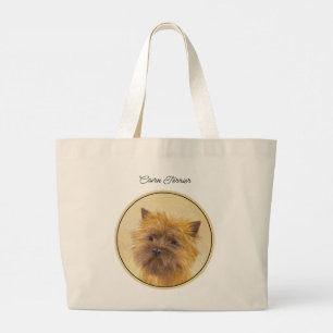 Bolsa Tote Grande Cairn Terrier Painting Cuide Original Pet Dog Art