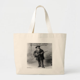 Bolsa Tote Grande Calamity Jane Humor Cote Oferece Camisetas e Cart