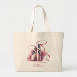 Bolsa Tote Grande Calçados de Balé Ballerina Personalizados