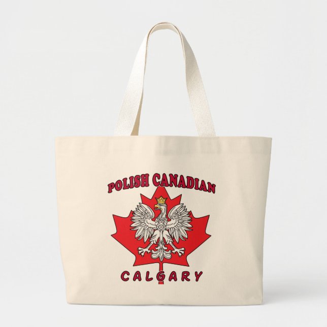 Bolsa Tote Grande Calgary Polska Canada Leaf (Frente)