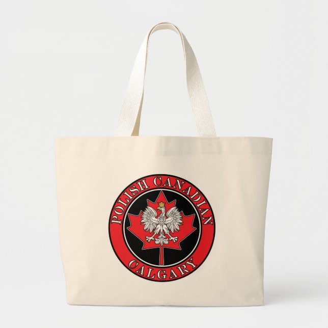 Bolsa Tote Grande Calgary Round Polonês Folha (Frente)