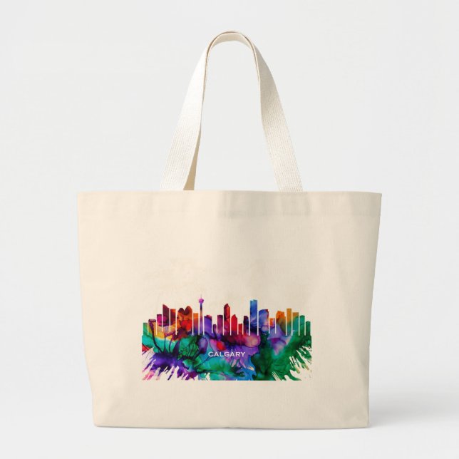 Bolsa Tote Grande Calgary Skyline (Frente)