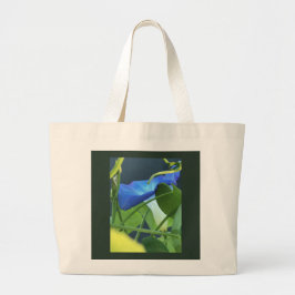 Bolsa Tote Grande Cálice-de-Manhã Gloriosa Azul