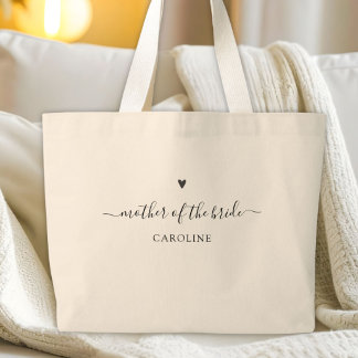 Bolsa Tote Grande Caligrafia Simples e Elegante Mãe da Noiva