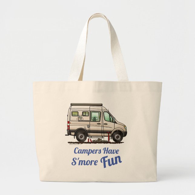 Bolsa Tote Grande Câmera feliz Sprinter Camper Van RV (Frente)