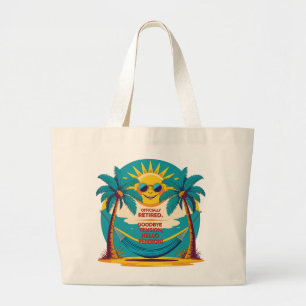 Bolsa Tote Grande Camisa De Retirada Funny Oficialmente Aposentada