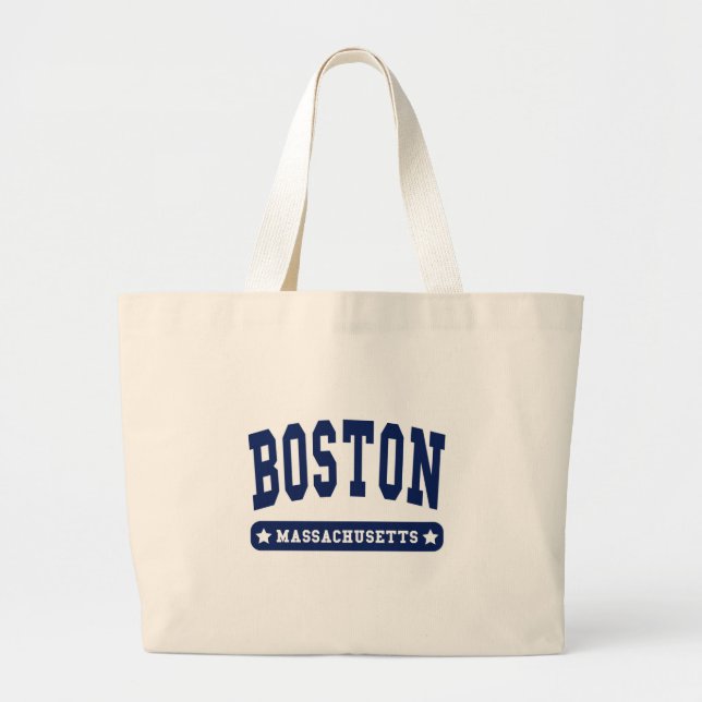 Bolsa Tote Grande Camisas do Estilo da Universidade de Boston Massac (Frente)