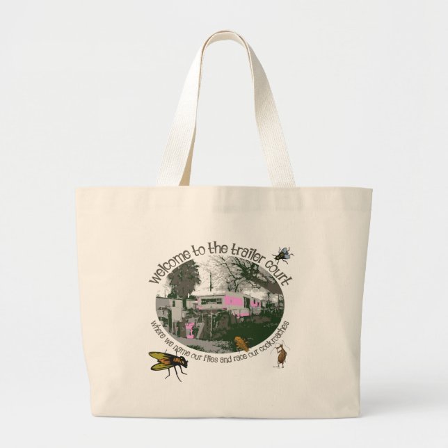 Bolsa Tote Grande Camisas e presentes no Parque Trailer Funny (Frente)