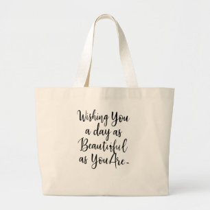 Bolsa Tote Grande Camiseta com Citação - Melhor presente para ela