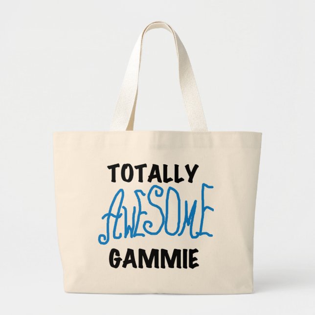 Bolsa Tote Grande Camiseta e presentes azuis totalmente (Frente)