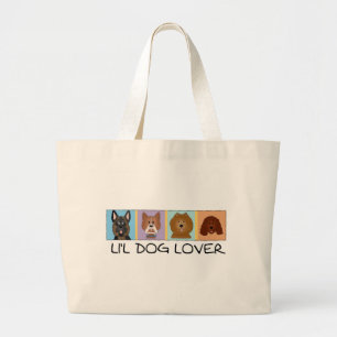 Bolsa Tote Grande Camiseta e presentes do amante do cão pequeno