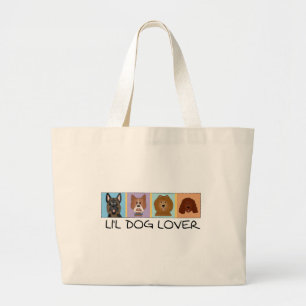 Bolsa Tote Grande Camiseta e presentes do amante do cão pequeno