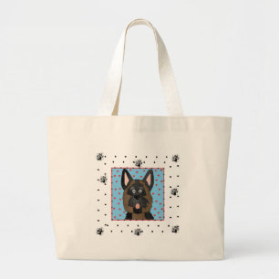 Bolsa Tote Grande Camiseta e presentes do cão de german shepherd