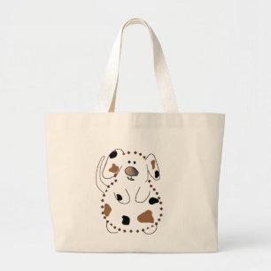 Bolsa Tote Grande Camiseta e presentes do cão dos desenhos animados