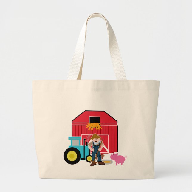 Bolsa Tote Grande Camiseta e presentes do pátio (Frente)