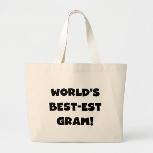 Bolsa Tote Grande Camiseta e presentes do texto do preto do grama do