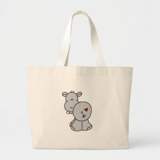 Bolsa Tote Grande Camiseta e presentes felizes do hipopótamo
