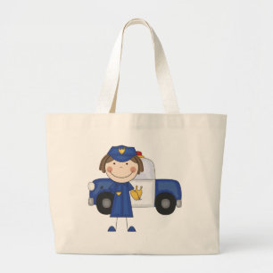 Bolsa Tote Grande Camiseta e presentes fêmeas do agente da polícia