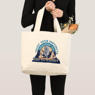 Bolsa Tote Grande Camiseta Trust Your Instincts Lobo Ártico