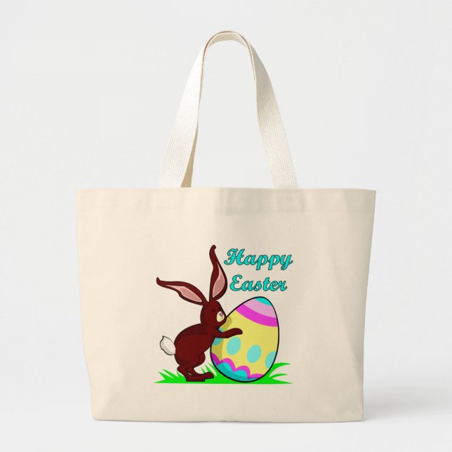 Bolsa Tote Grande Camisetas da páscoa e presentes da páscoa (Frente)