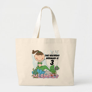 Bolsa Tote Grande Camisetas e presentes de aniversário de 3 anos de