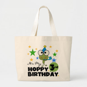 Bolsa Tote Grande Camisetas e presentes de aniversário de 3 anos de 