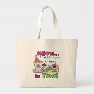 Bolsa Tote Grande Camisetas e presentes de aniversário de Kitten seg