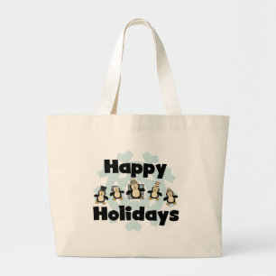 Bolsa Tote Grande Camisetas e presentes de feriados felizes em Pingu