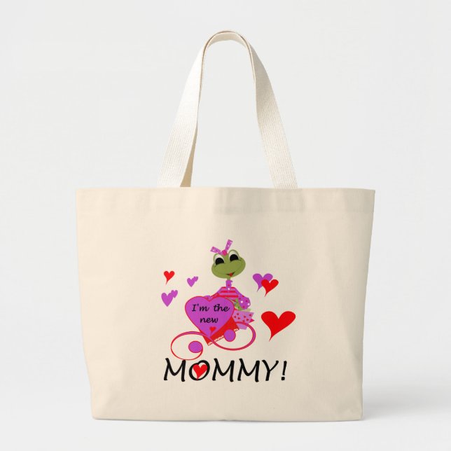 Bolsa Tote Grande Camisetas e presentes de Mamãe sapo (Frente)