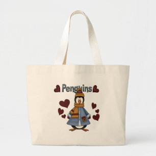Bolsa Tote Grande Camisetas e presentes de pinguim de inverno