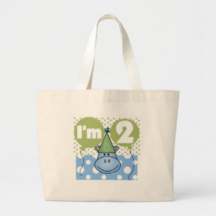 Bolsa Tote Grande Camisetas e presentes do segundo aniversário Hippo