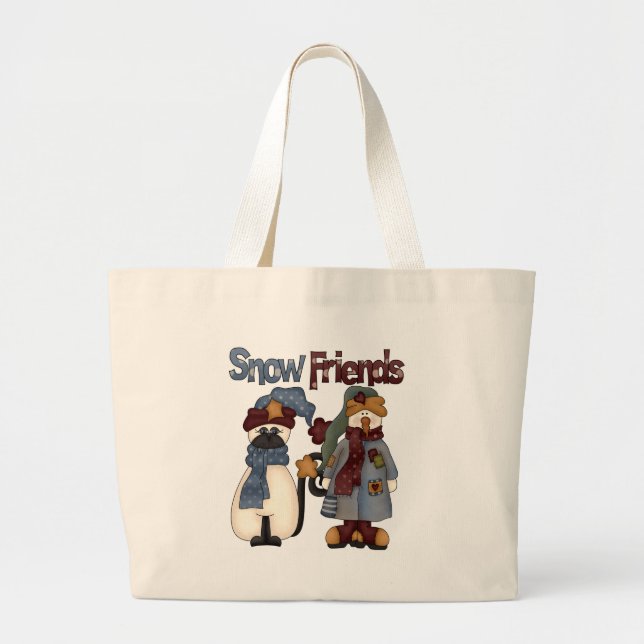 Bolsa Tote Grande Camisetas e presentes para amigos da neve (Frente)
