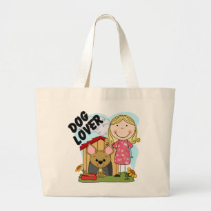 Bolsa Tote Grande Camisetas e presentes para garotas louras do Cão