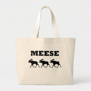 Bolsa Tote Grande Camisetas engraçadas de três Meese