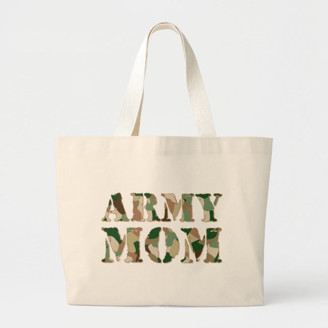 Bolsa Tote Grande Camo da mamã do exército (Frente)