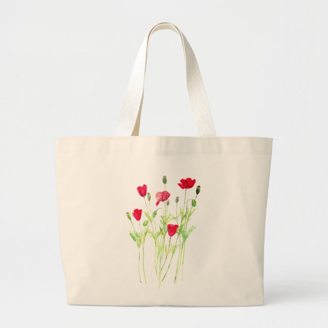 Bolsa Tote Grande Campanha de verão, flores silvestres (Frente)