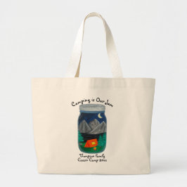 Bolsa Tote Grande Camping is Our Jam Tent and Mountains in Jar